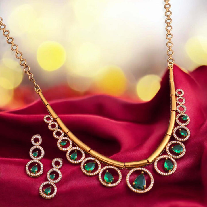Emerald Chaitani Antique Jewellery Set- New Arrival