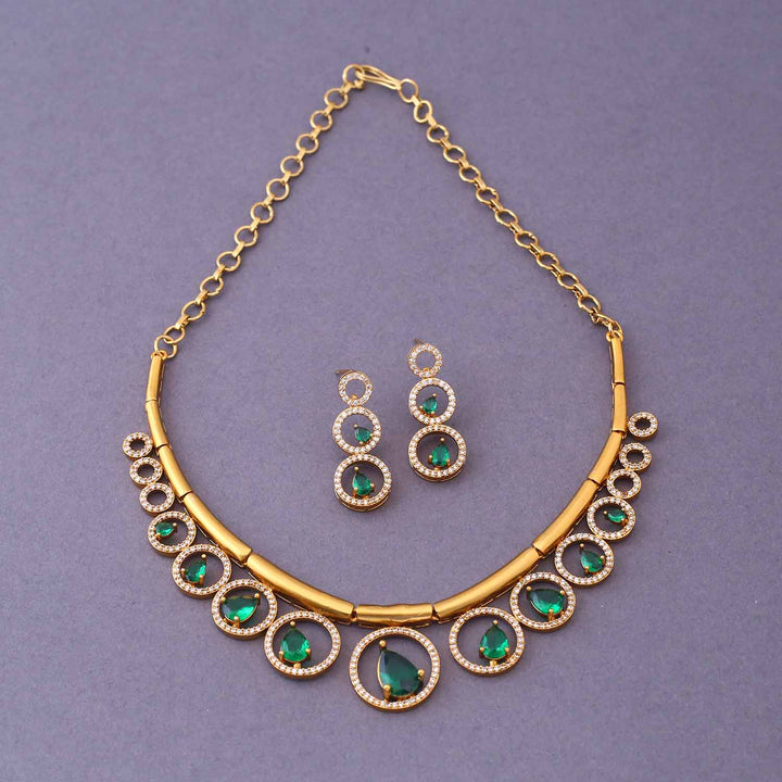 Emerald Chaitani Antique Jewellery Set- New Arrival