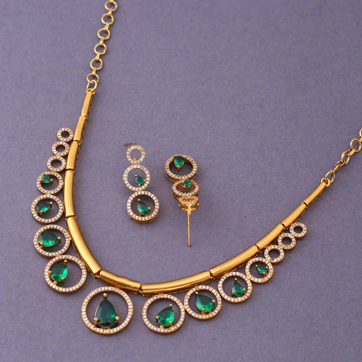 Emerald Chaitani Antique Jewellery Set- New Arrival