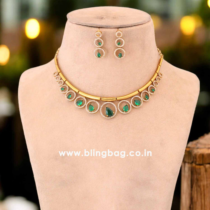 Emerald Chaitani Antique Jewellery Set- New Arrival