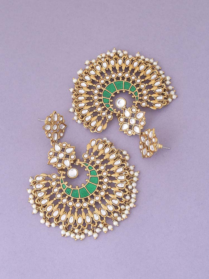 Emerald Chakra Ethnic Chandbalis