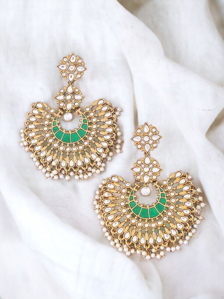 Emerald Chakra Ethnic Chandbalis