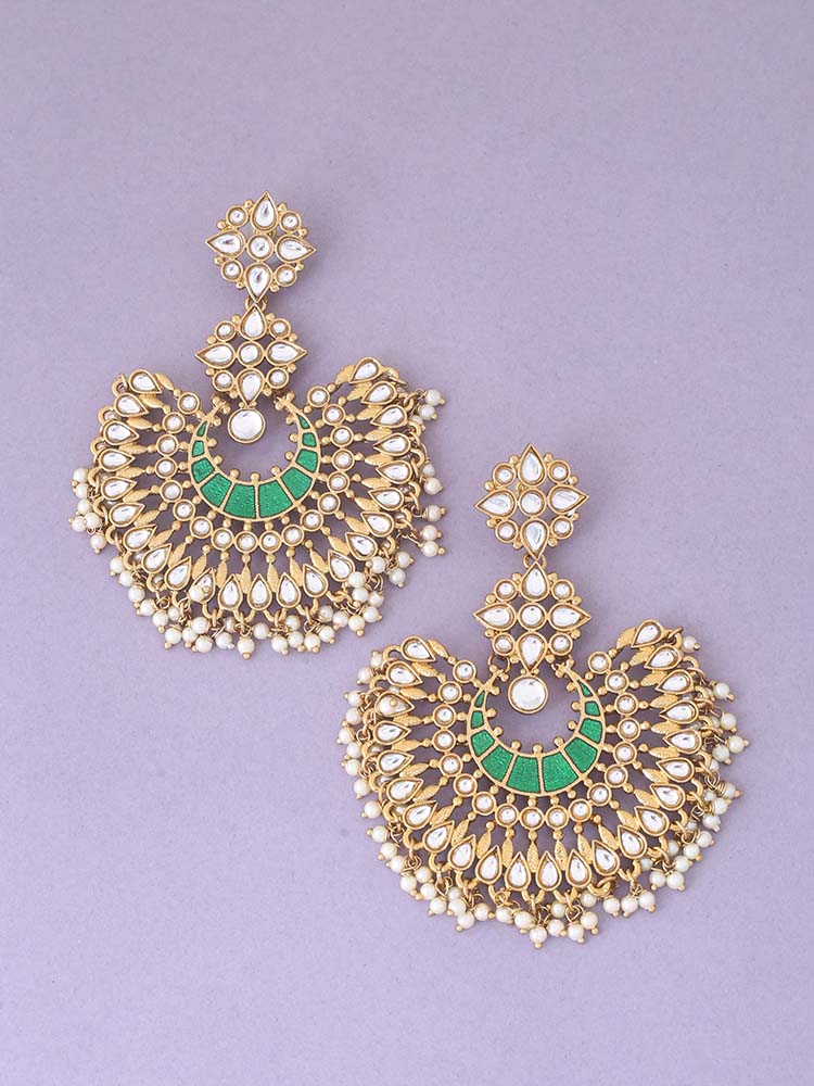 Emerald Chakra Ethnic Chandbalis