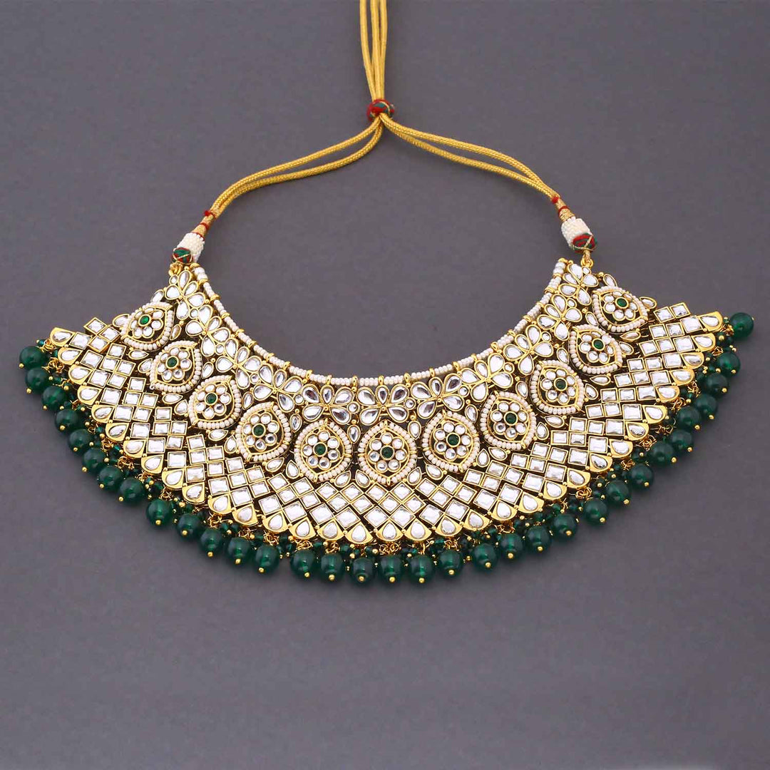 Emerald Charita Kundan Bridal Jewellery Set