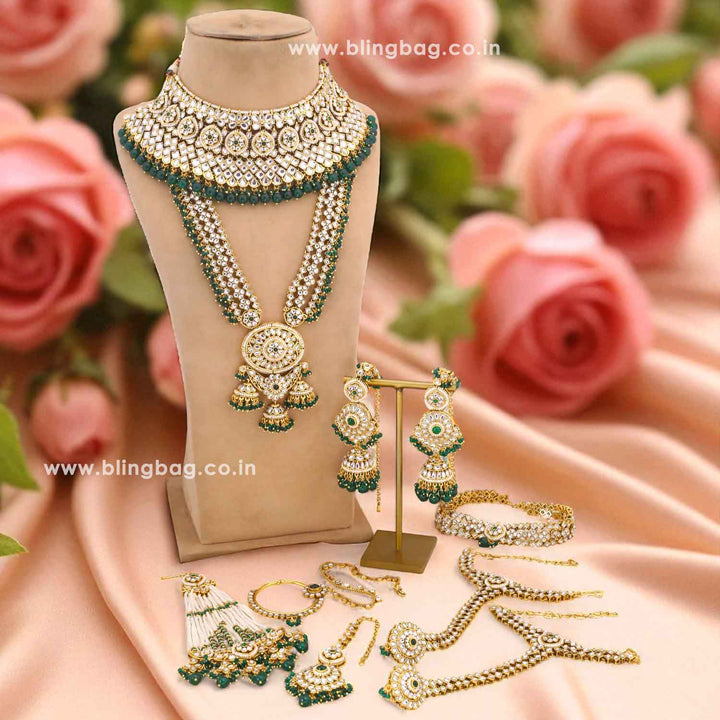 Emerald Charita Kundan Bridal Jewellery Set