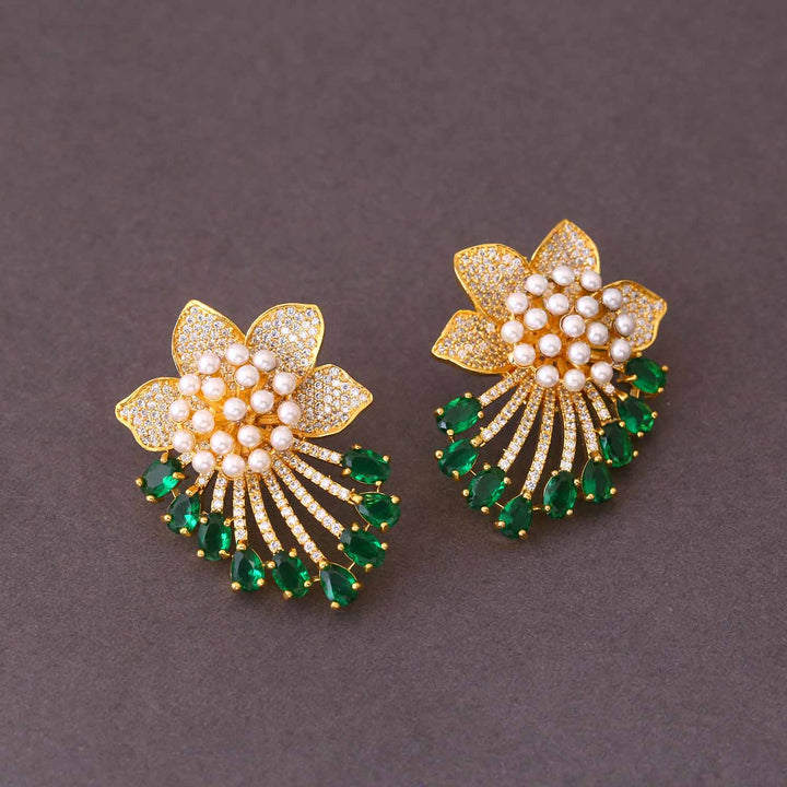 Emerald Cheshire Zirconia Studs