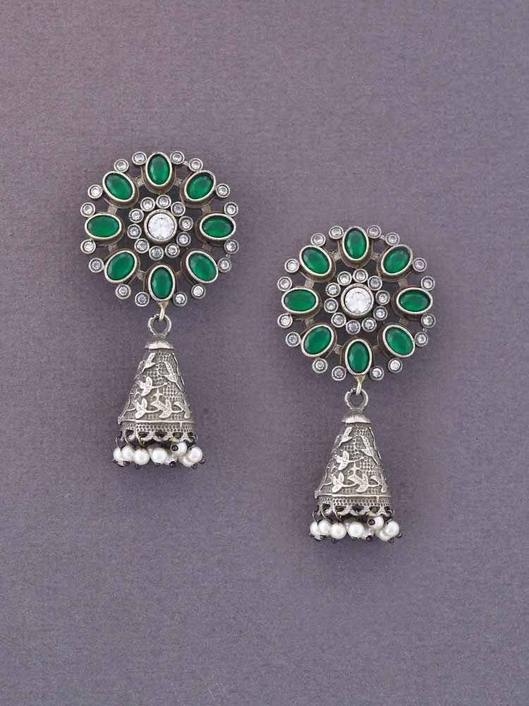 Emerald Cheshta Jhumkis