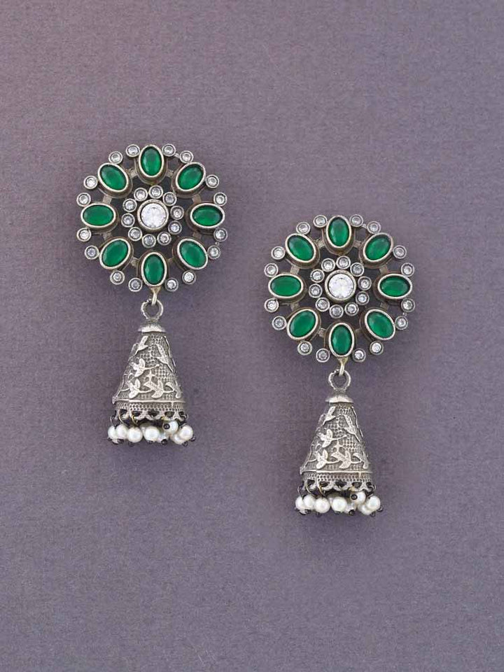 Emerald Cheshta Jhumkis