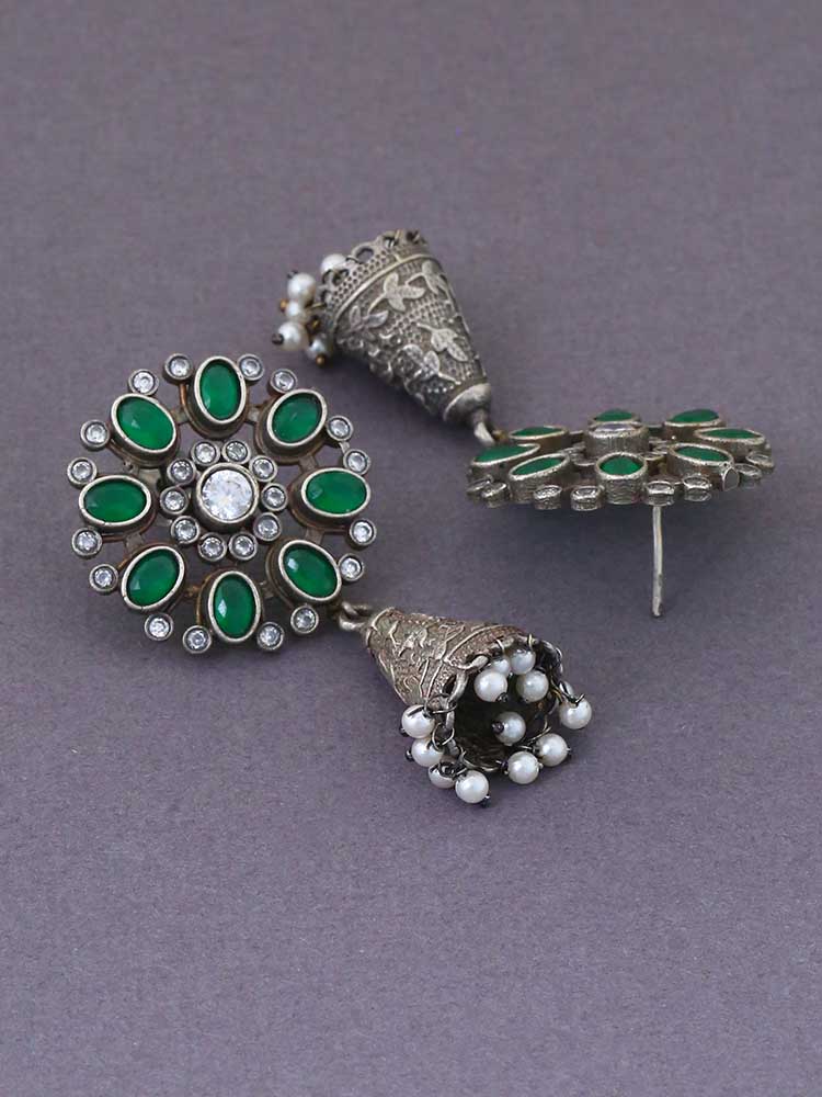 Emerald Cheshta Jhumkis