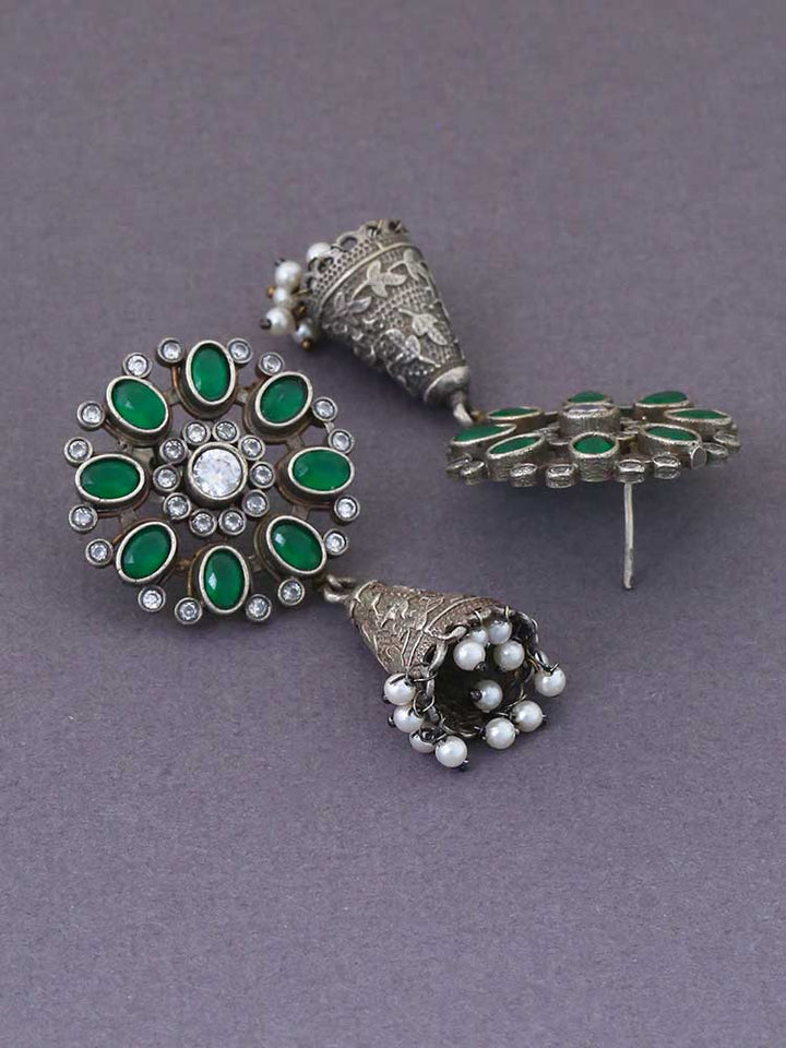 Emerald Cheshta Jhumkis