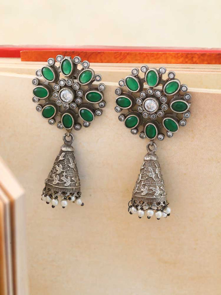 Emerald Cheshta Jhumkis