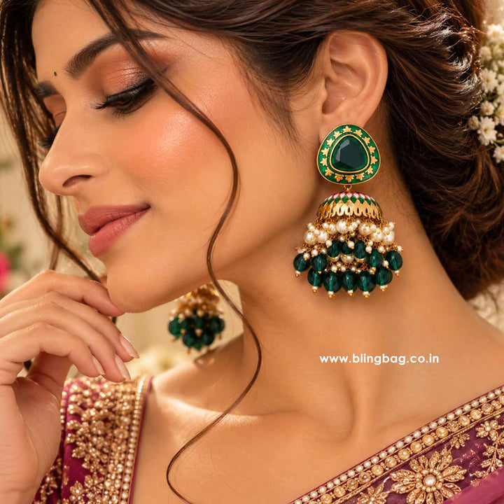 Emerald Chetaki Jhumkis