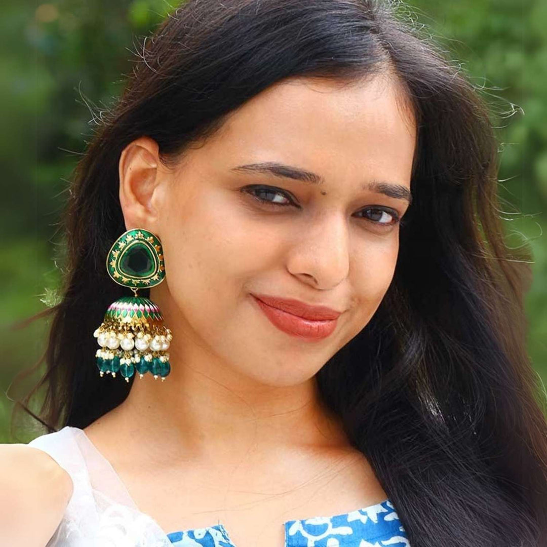 Emerald Chetaki Jhumkis