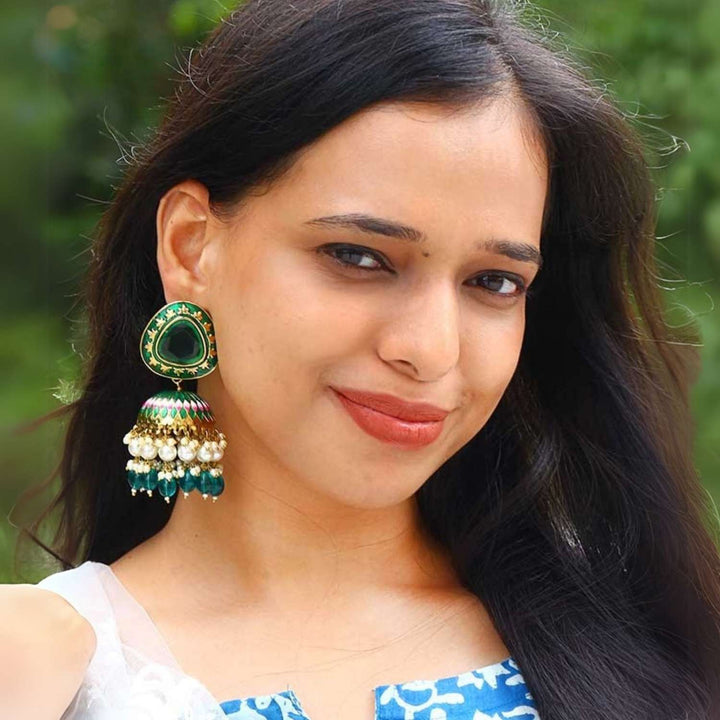 Emerald Chetaki Jhumkis