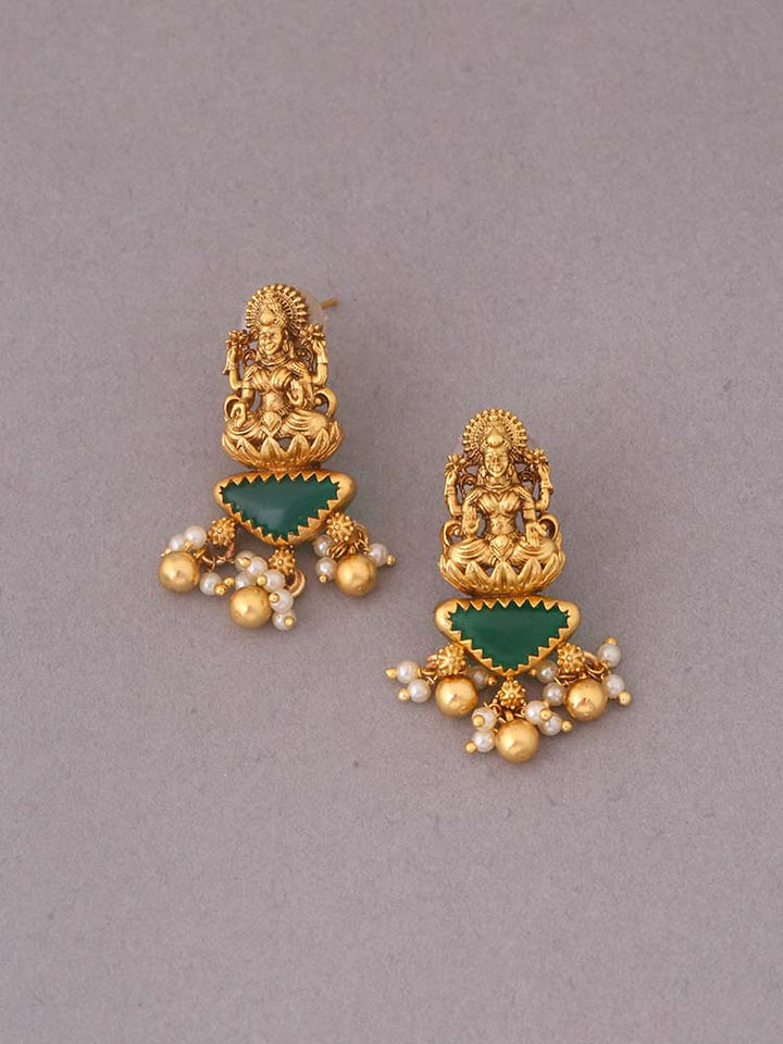 Emerald Chintpurni Temple Studs