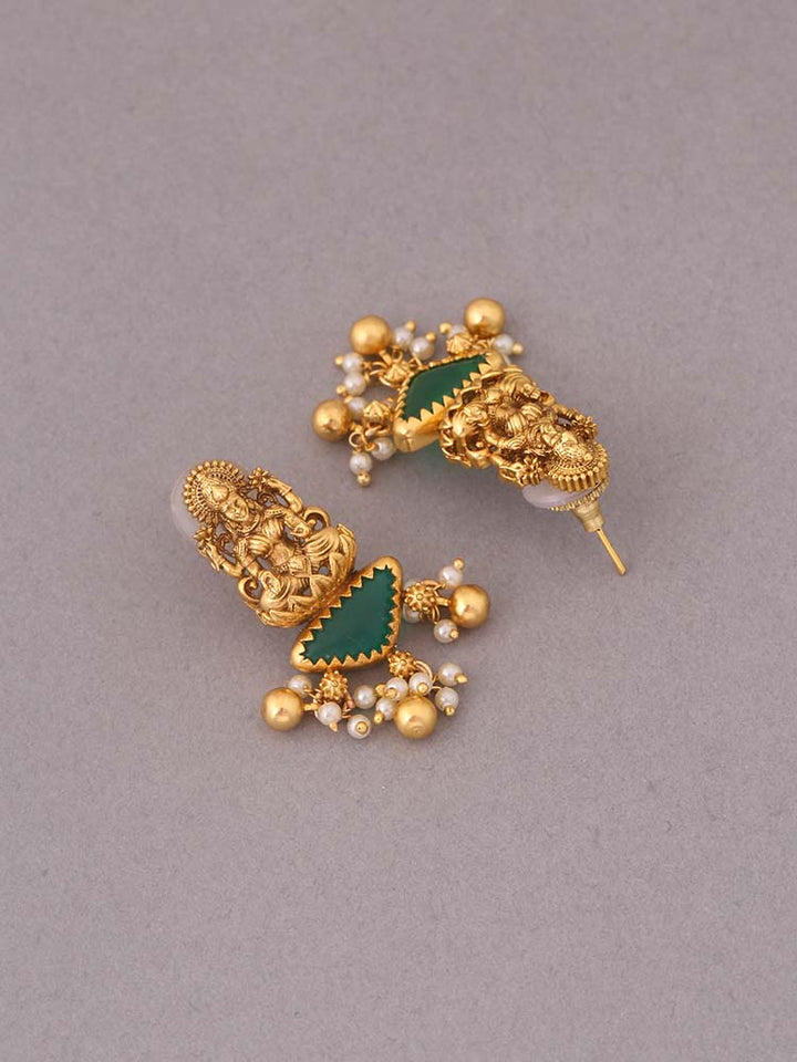 Emerald Chintpurni Temple Studs