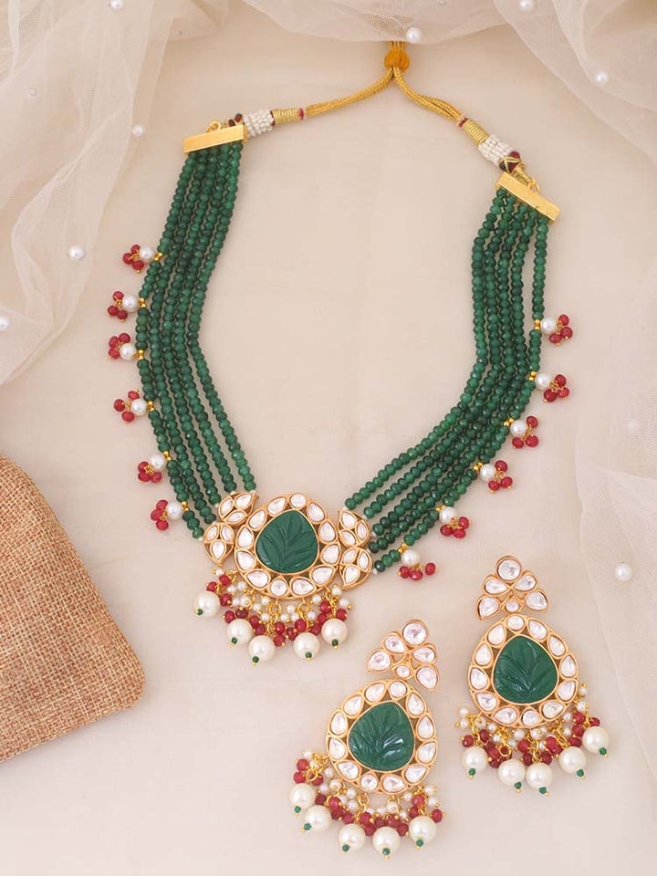 Emerald Clancy Kundan Jewellery Set - EOSS