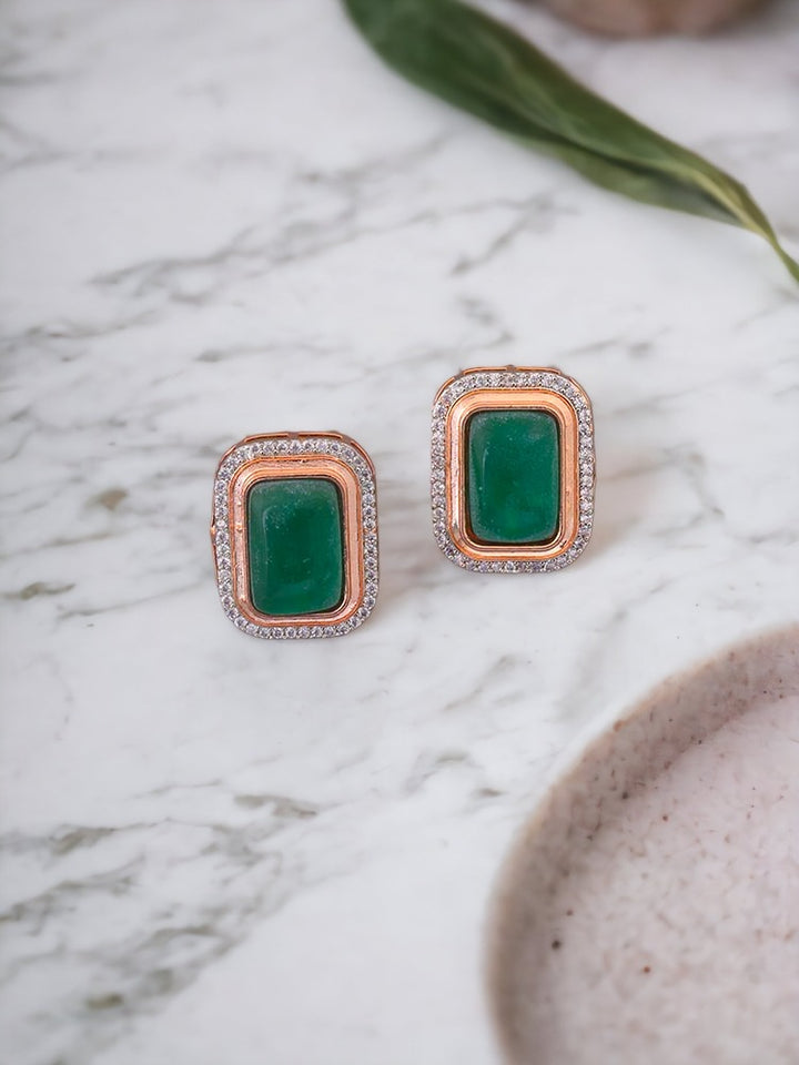 Emerald Cora Zirconia Studs