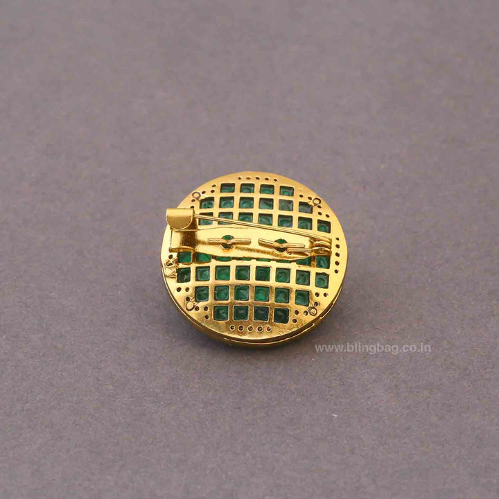 Emerald Crystal Swril Brooch