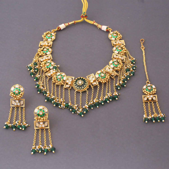 Emerald Daivi Heritage Jewellery Set - New Arrival