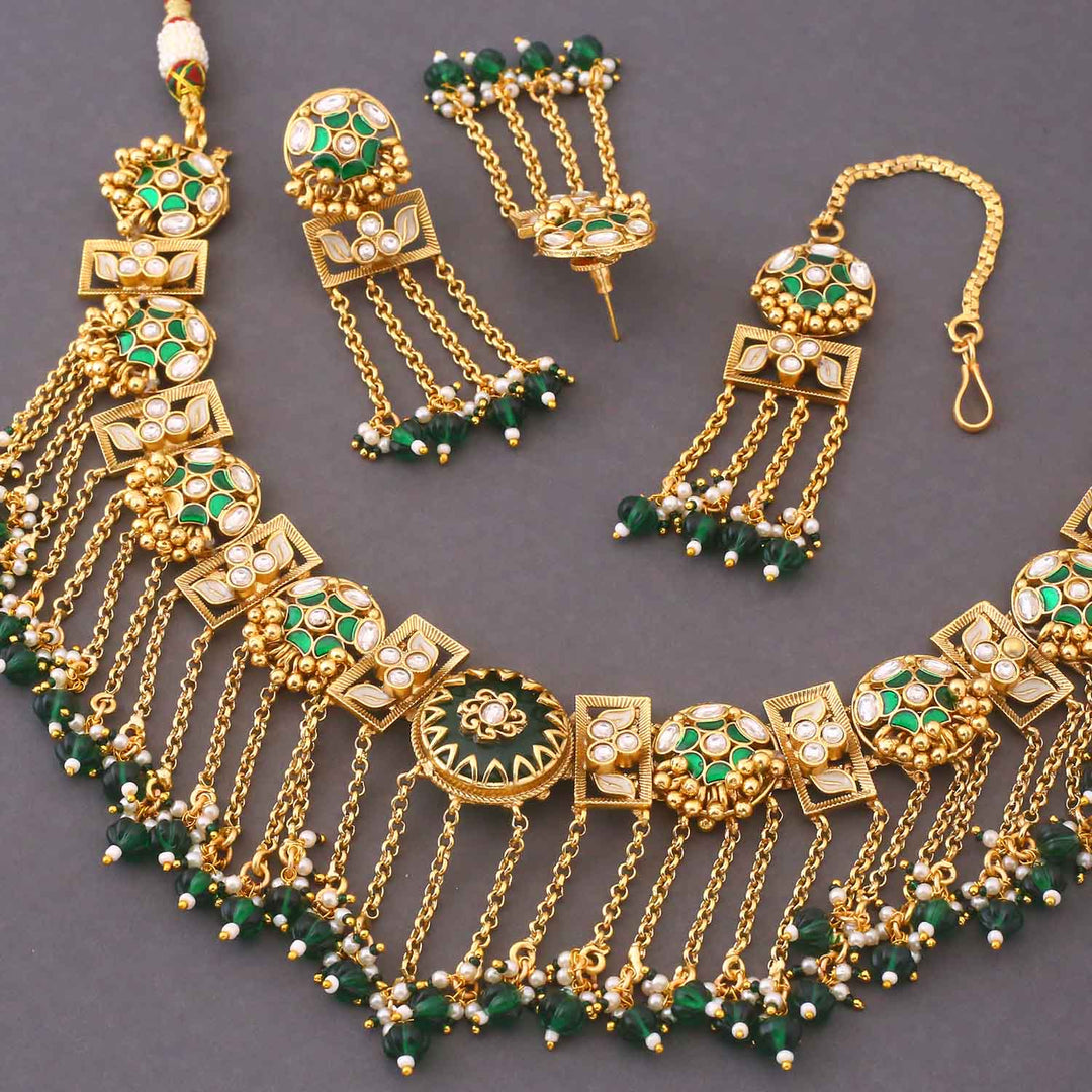 Emerald Daivi Heritage Jewellery Set - New Arrival