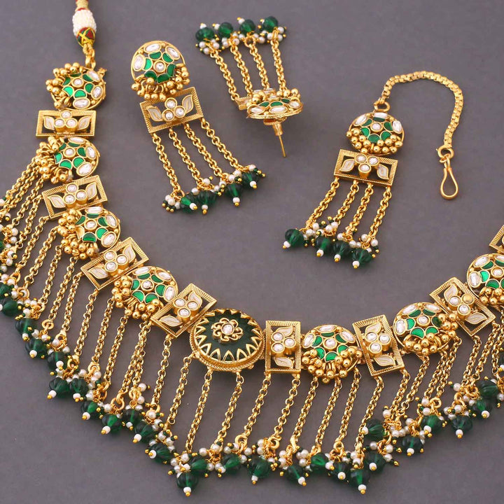 Emerald Daivi Heritage Jewellery Set - New Arrival