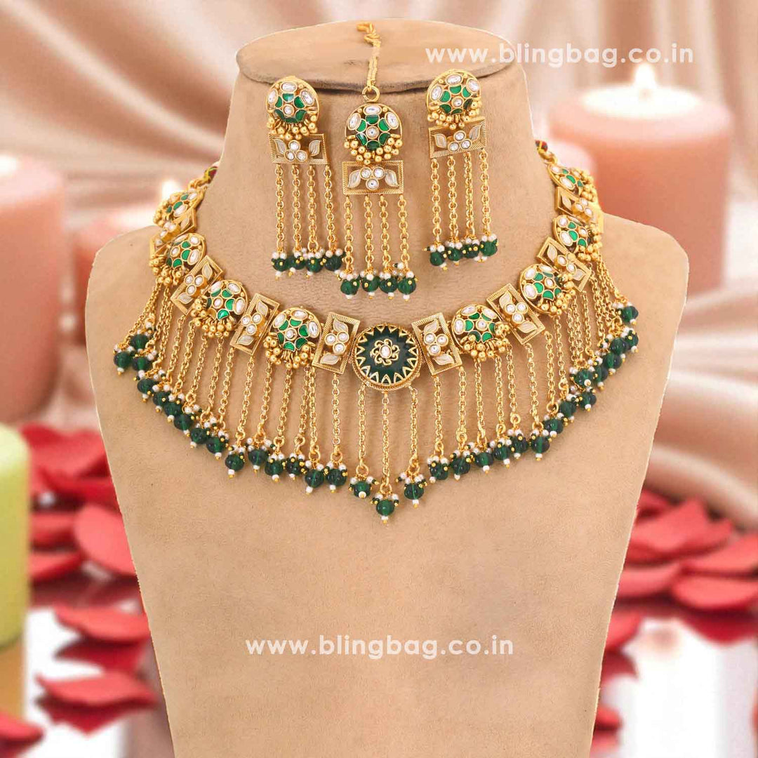 Emerald Daivi Heritage Jewellery Set - New Arrival