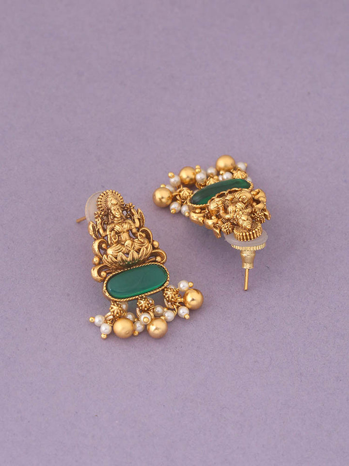 Emerald Daksha Temple Studs