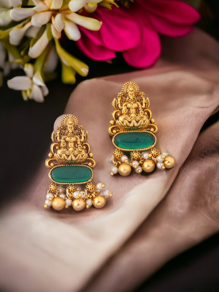 Emerald Daksha Temple Studs