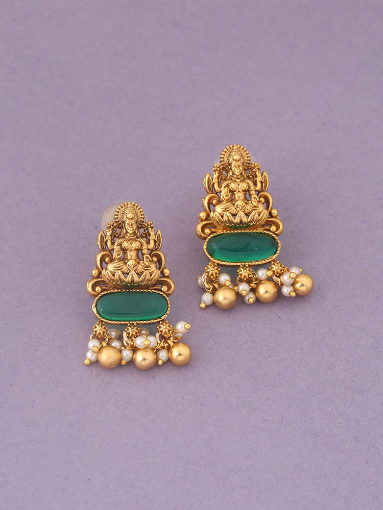 Emerald Daksha Temple Studs