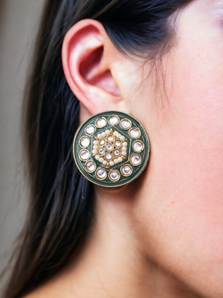 Emerald Damini Studs