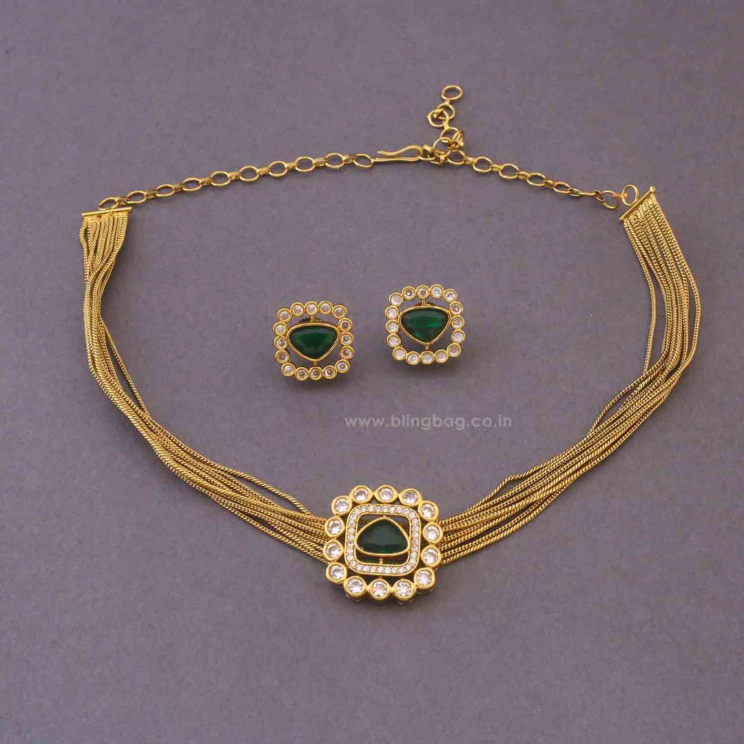 Emerald Damsel Victorian Jewellery Set - New Arrival
