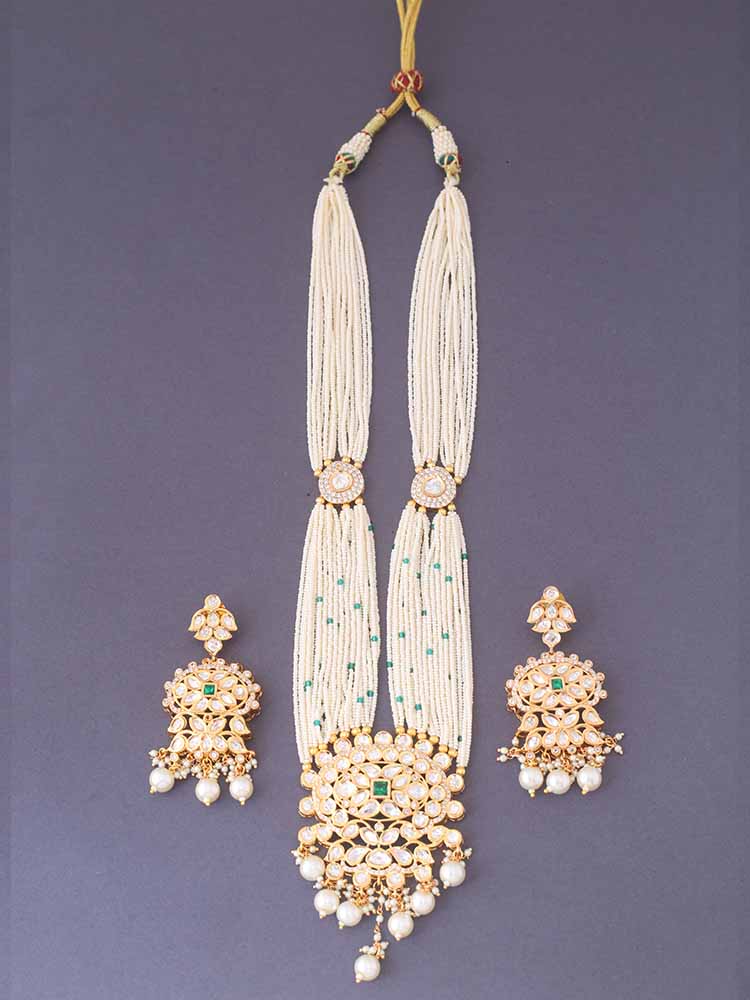 Emerald Darika Kundan Jewellery Set - EOSS