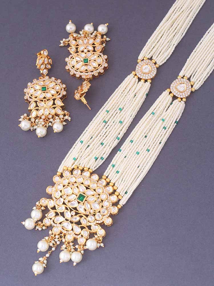 Emerald Darika Kundan Jewellery Set - EOSS