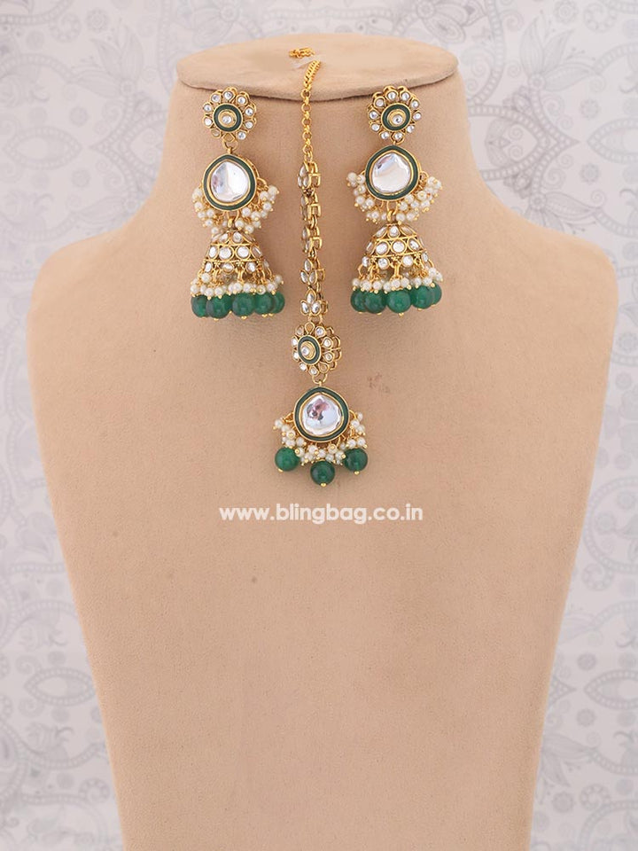 Emerald Deepti Kundan Jewellery Set