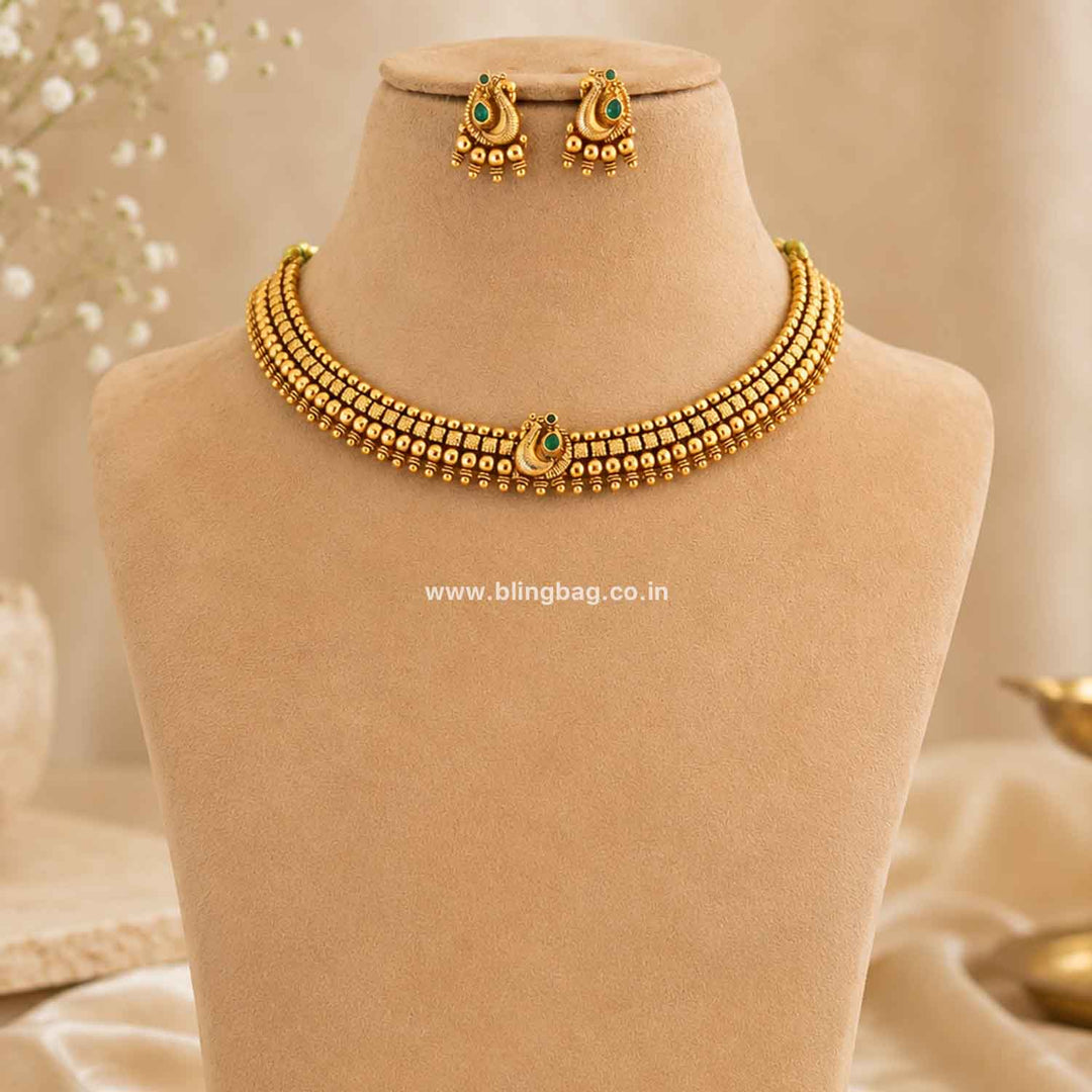 Emerald Devika Antique Jewellery Set- New Arrival