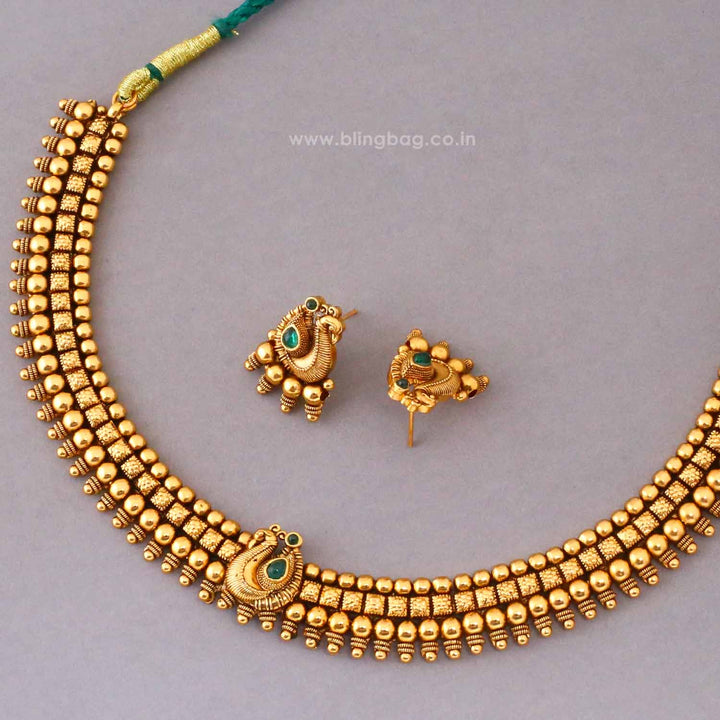 Emerald Devika Antique Jewellery Set- New Arrival