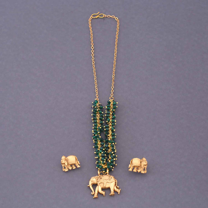 Emerald Devyani Temple Jewellery Set - New Arrival