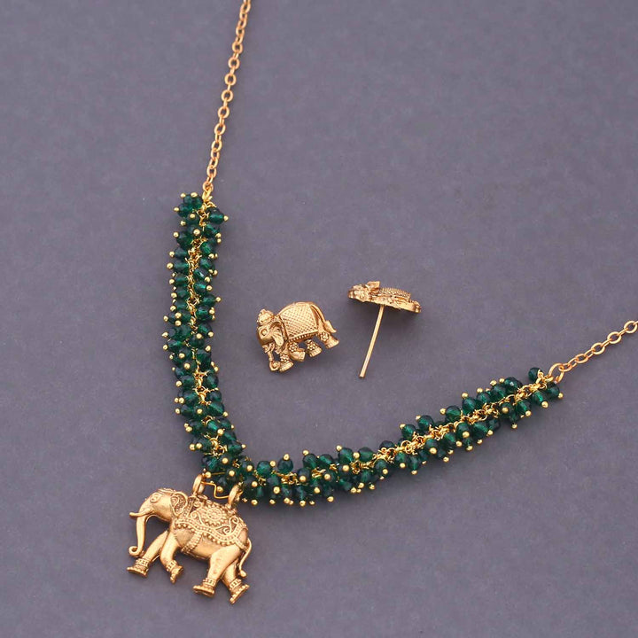 Emerald Devyani Temple Jewellery Set - New Arrival
