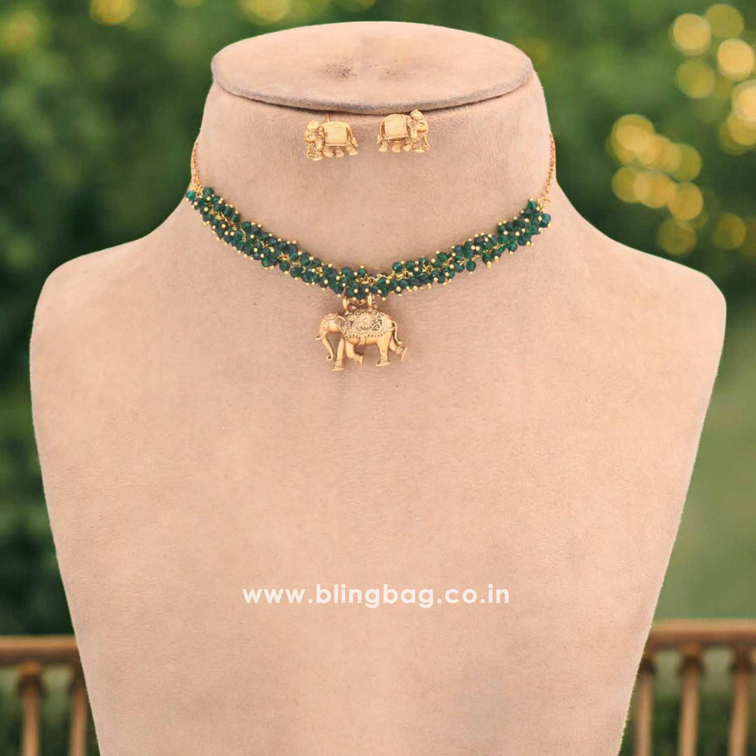 Emerald Devyani Temple Jewellery Set - New Arrival