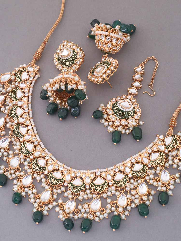 Emerald Dhamini Jewellery Set
