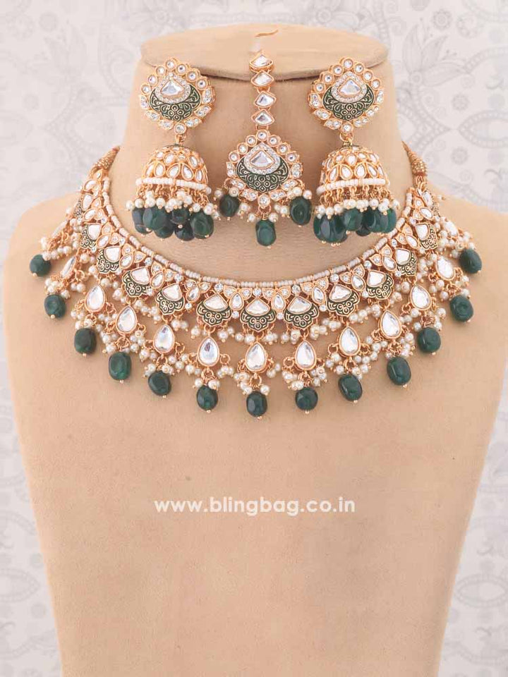 Emerald Dhamini Jewellery Set