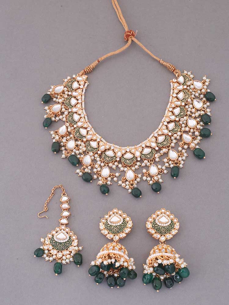 Emerald Dhamini Jewellery Set
