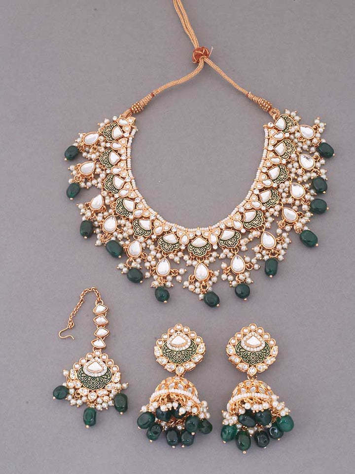 Emerald Dhamini Jewellery Set