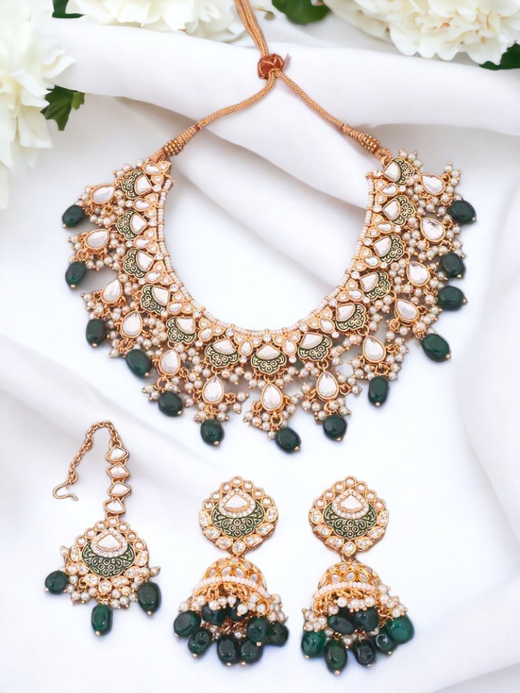 Emerald Dhamini Jewellery Set
