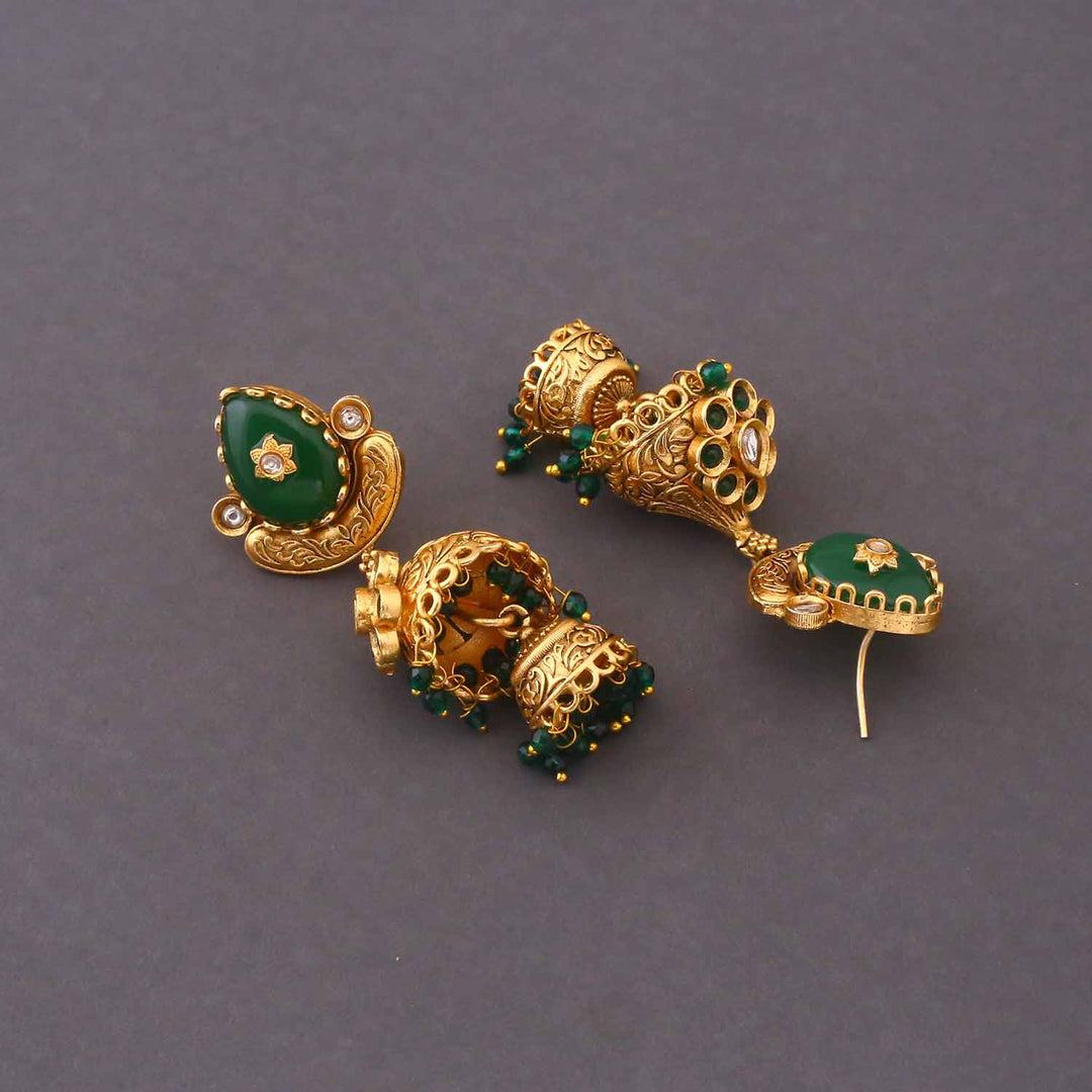 Emerald Dhanashri Heritage Jhumkis