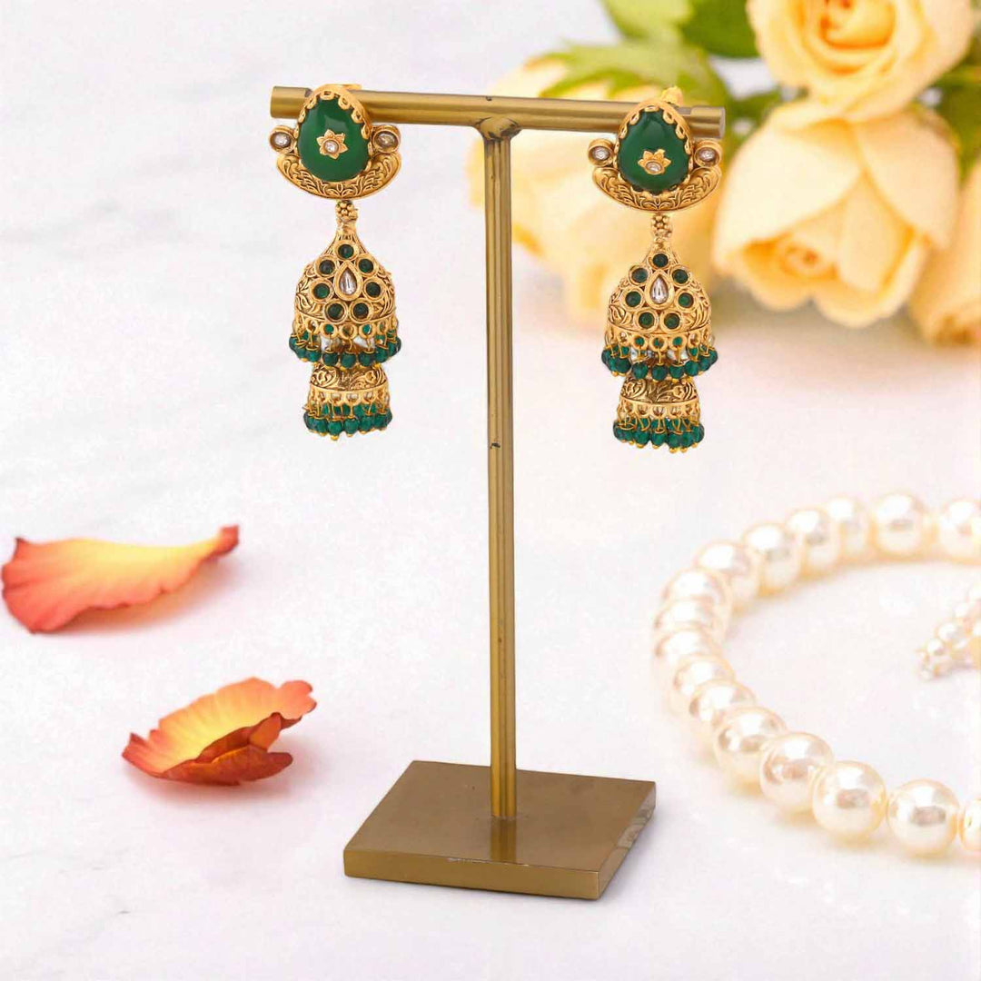 Emerald Dhanashri Heritage Jhumkis