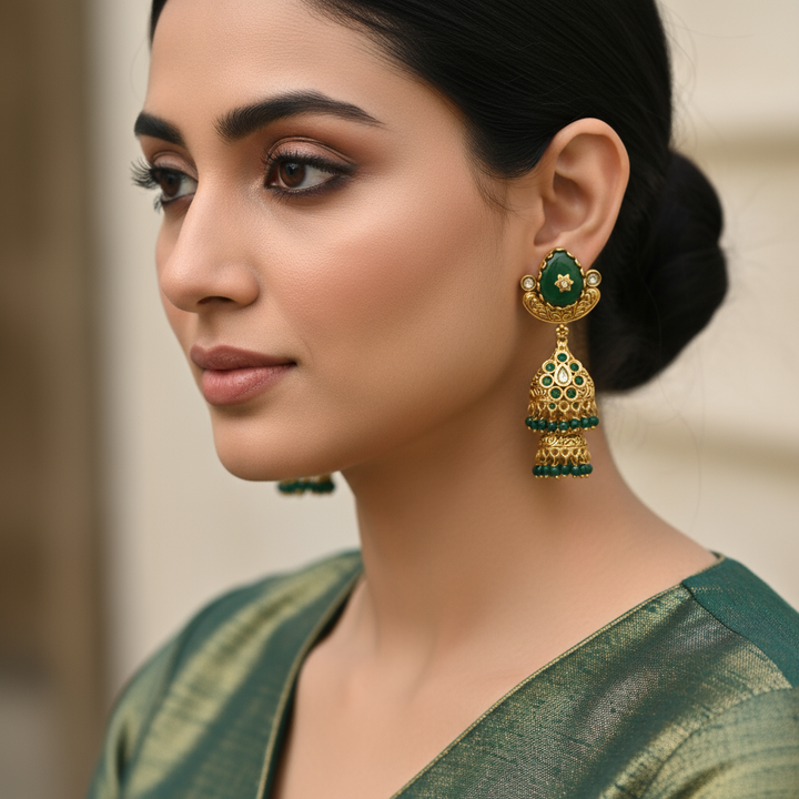 Emerald Dhanashri Heritage Jhumkis