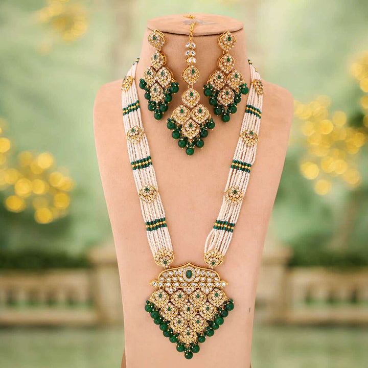 Emerald Dhruvi Kundan Jewellery Set