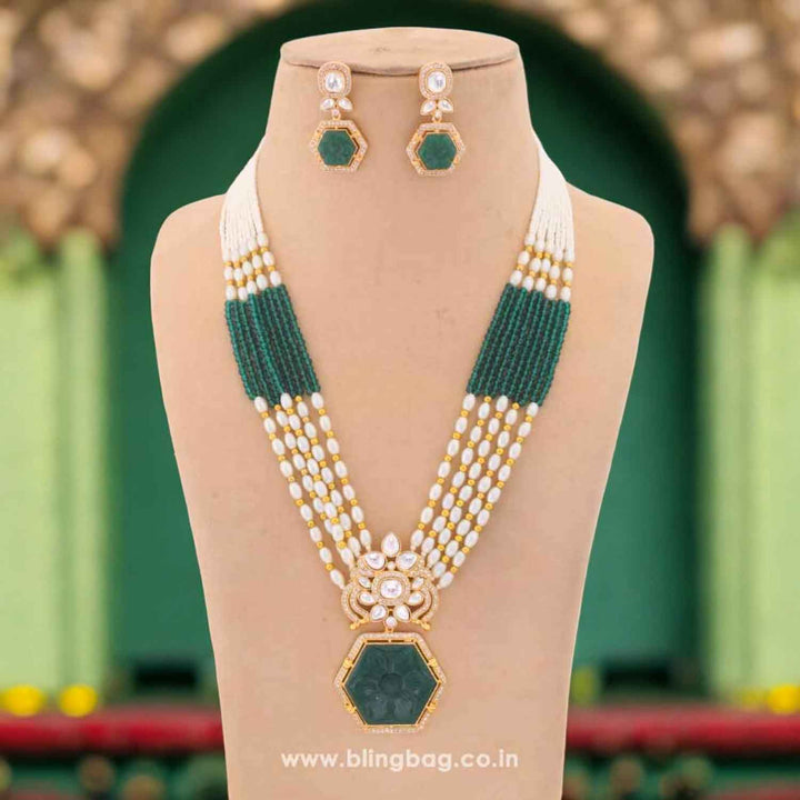 Emerald Dhruvika Kundan Jewellery Set - EOSS